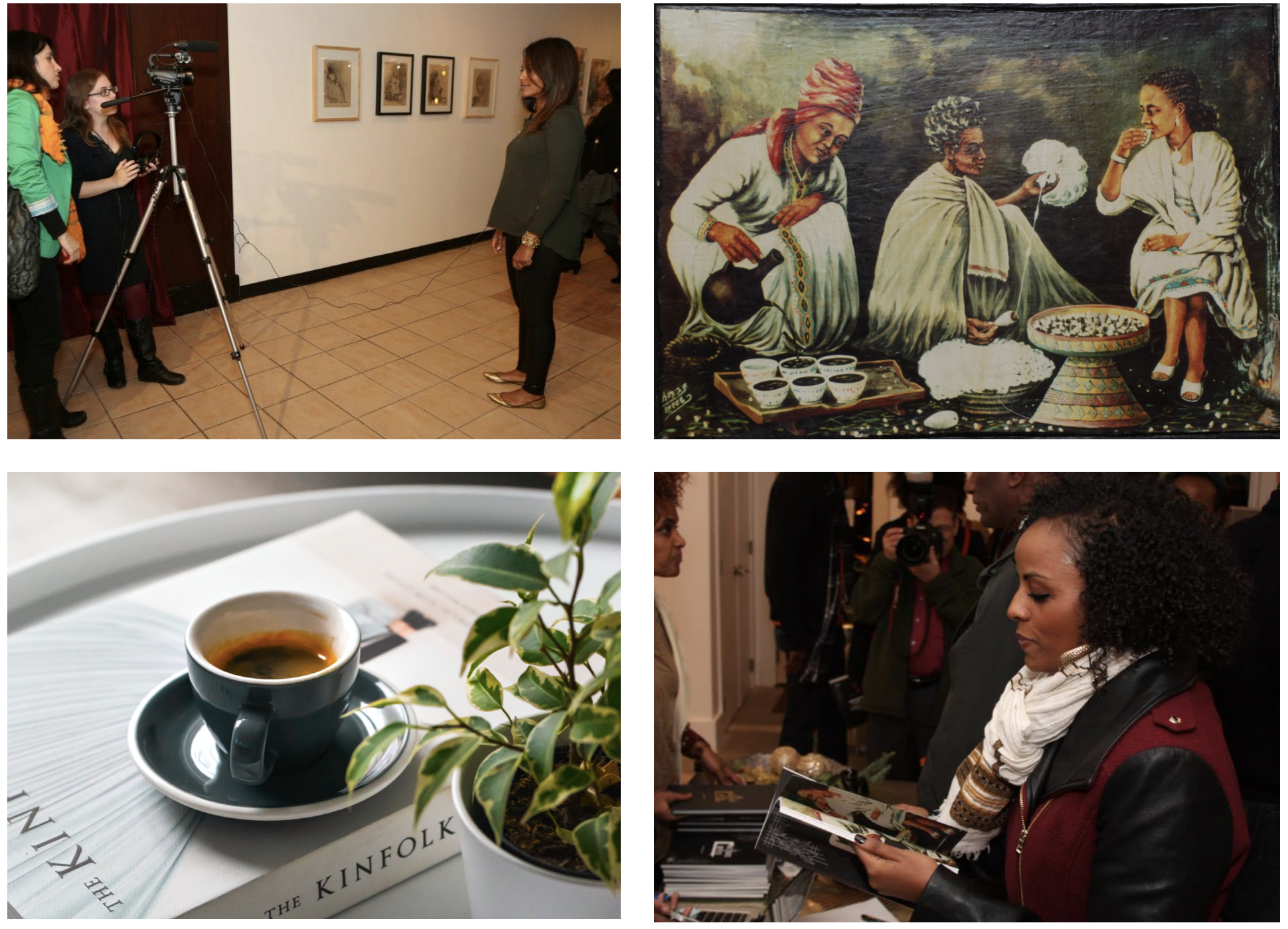 Clockwise from the left: Kaffa Club event 2013; Lemma Guya, 1972; A Culture of Coffee Book Launch, 2013; 